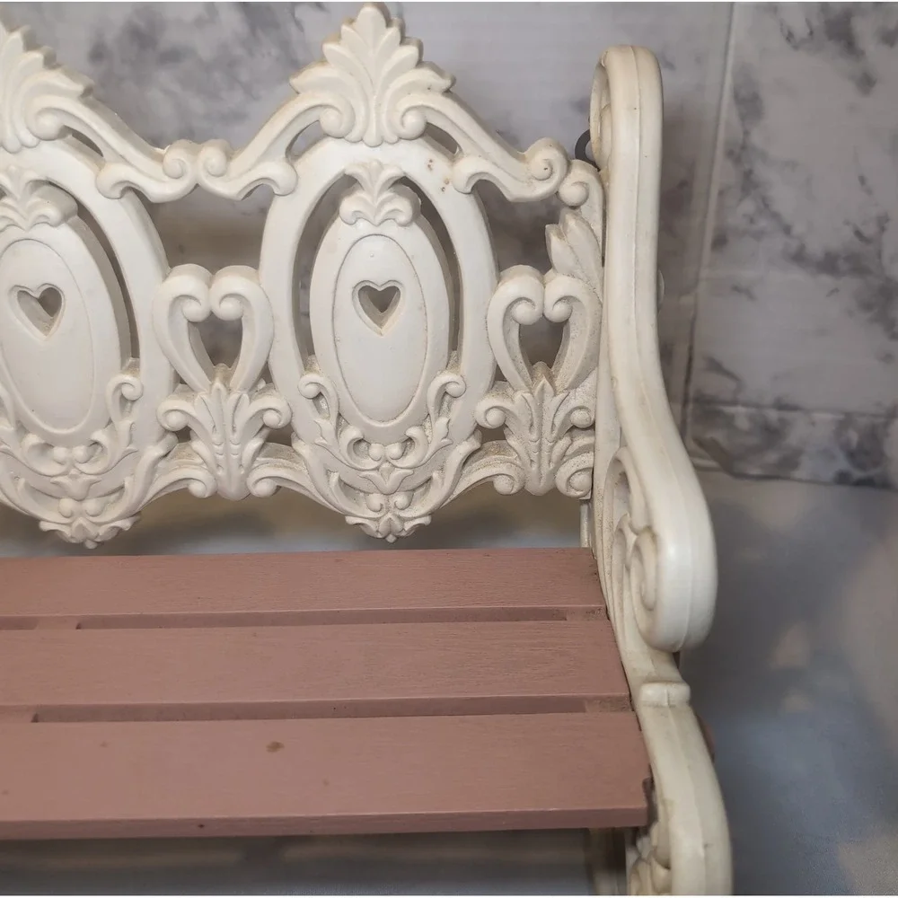 Vintage 1988 Burwood Victorian Doll Display Bench Wall Shelf Resin Plastic 12